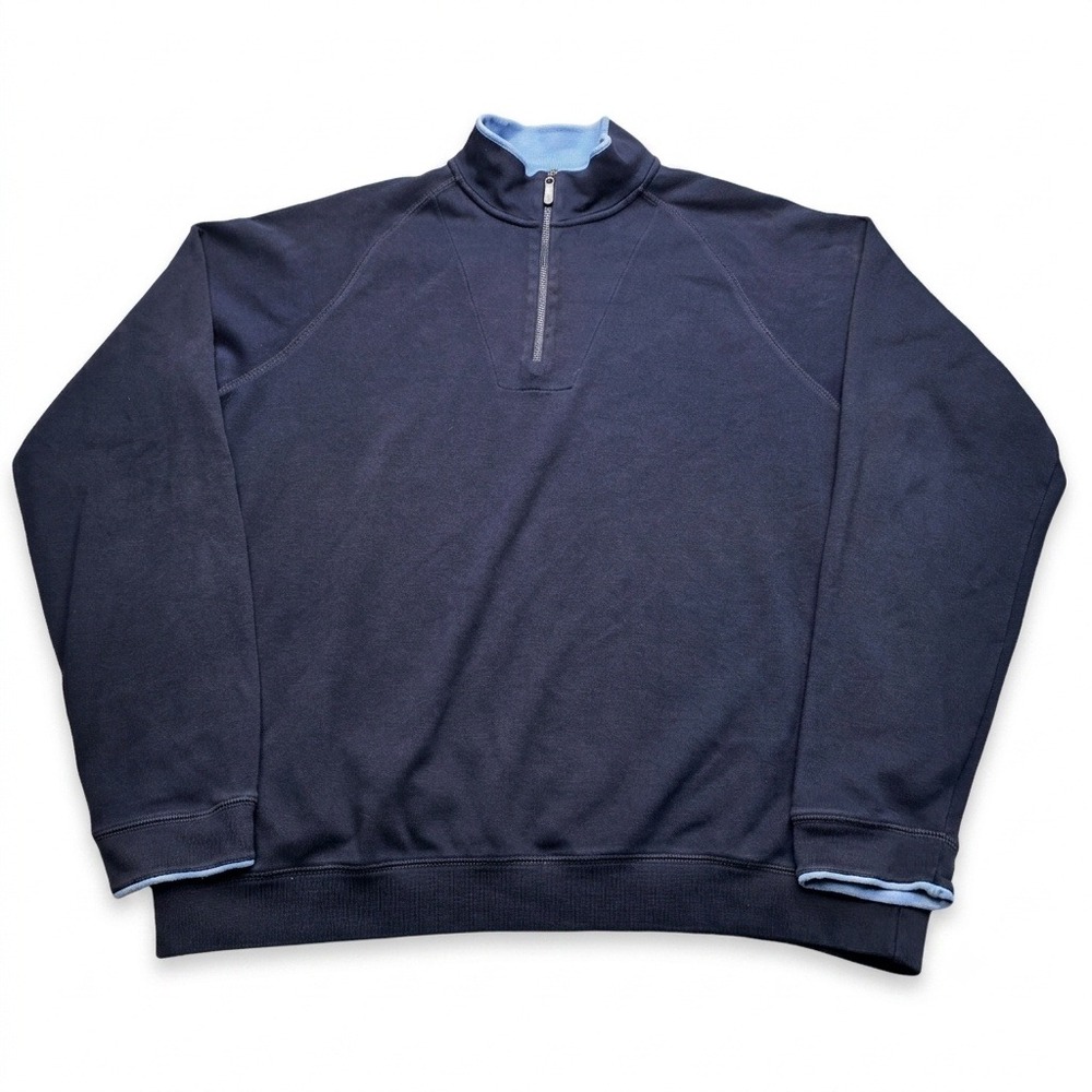 Bobby Jones Players Mens XXL Navy Blue Peruvian Pima Cotton Quarter Zip Pullover